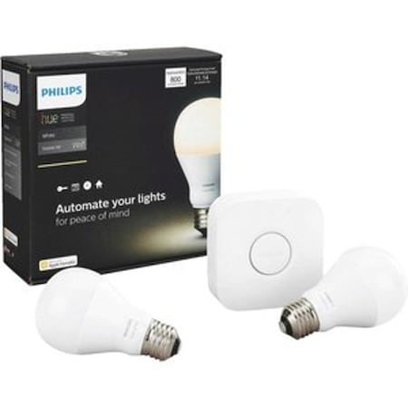 Philips Philips Hue A19 E26 (Medium) Smart-Enabled LED Bulb Starter Kit Soft White 60 Watt Equivalence 2 pk 530337
